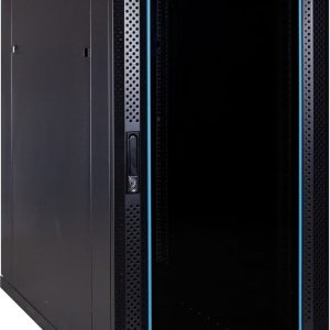 22U server rack with glass door 600x1000x1200mm (WxDxH)