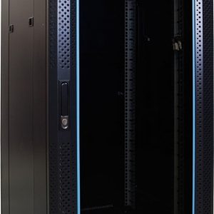 22U server rack with glass door 600x600x1200mm (WxDxH)