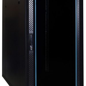22U server rack with glass doors 600x800x1200mm (WxDxH)
