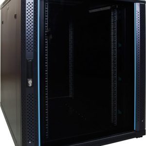 18U server rack with glass door 800x1000x1000mm (WxDxH)