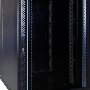 22U server rack with glass door 800x800x1200mm (WxDxH)