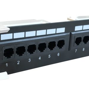 CAT5e UTP wall mount patch panel - 12 ports
