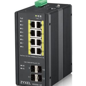 Zyxel RGS200-12P Managed L2 Gigabit Ethernet (10/100/1000) Power over Ethernet (PoE) Zwart
